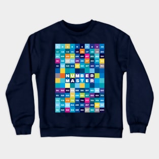 Number Master, numbers from 1 to 100 Crewneck Sweatshirt